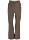 Joseph Duke Flared-leg Stretch-twill Trousers In Brown