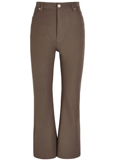 Joseph Duke Flared-leg Stretch-twill Trousers In Brown