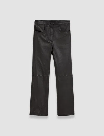 Joseph Leather Stretch Duke Trousers In Black