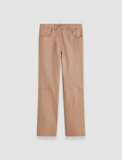 Joseph Duke Leather Stretch Trousers In Blusher