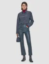 Joseph Duke Leather Stretch Trousers In Gray