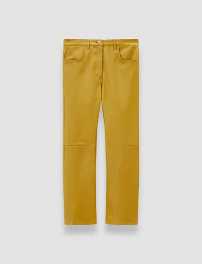 Joseph Duke Leather Stretch Trousers In Gold