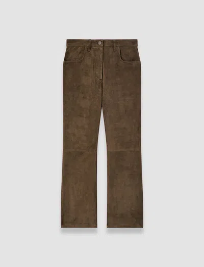 Joseph Duke Suede Stretch Trousers In Brown