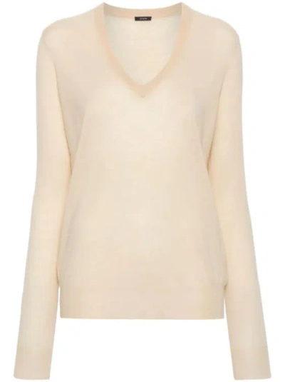 Joseph V-neck Cashmere Jumper In Neutrals