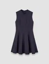 Joseph Edita Viscose Crepe Mini Dress In Navy