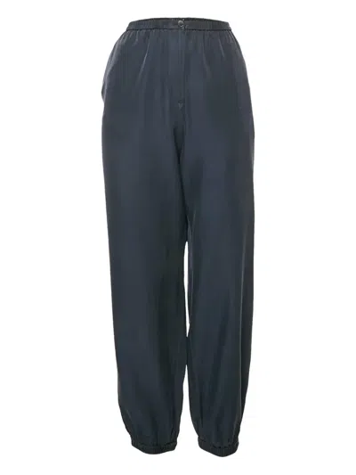 Pre-owned Joseph Elastic-cuff Cotton Trousers In Blue