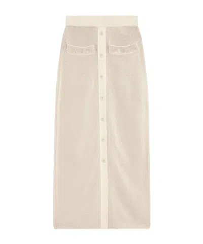 Joseph Elastic Waist Skirt In Ivory/quail