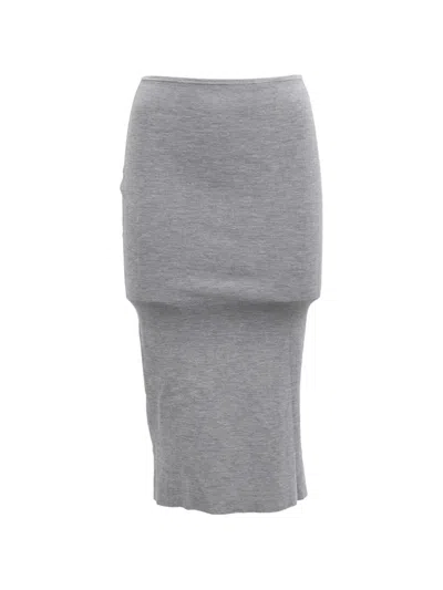 Pre-owned Joseph Elasticated Side-slit Skirt In Grey