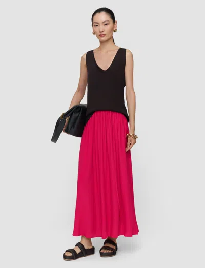 Joseph Elba Silk Blend Crepe Skirt In Pink