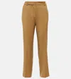 Joseph Eliston Wool Gabardine Straight Pants In Beige