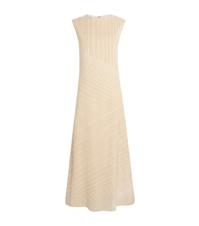 Joseph Embroidered Stripe Maryse Maxi Dress In Neutral