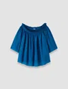 Joseph Emi Textured Silk Top In Blue