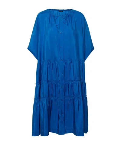 Joseph Emile Pleated Midi Dress In Blue