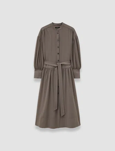 Joseph Emma Wool Voile Dress In Brown