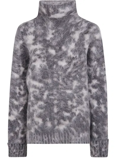 Joseph Alpaca Oversized Turtleneck Sweatshirt In Gray