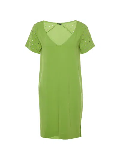 Pre-owned Joseph Eyelet-detail Shift Dress In Green
