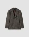 Joseph Fallon Textured Tailoring Wool Jacket In Brown