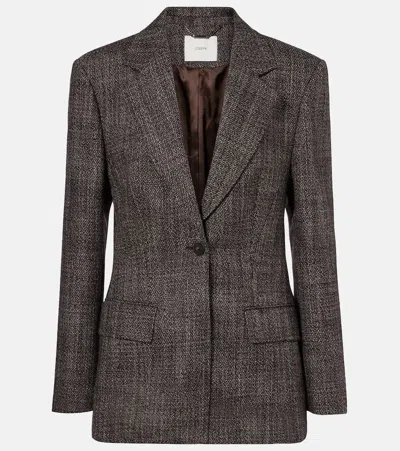 Joseph Fallon Virgin Wool Blazer In Brown