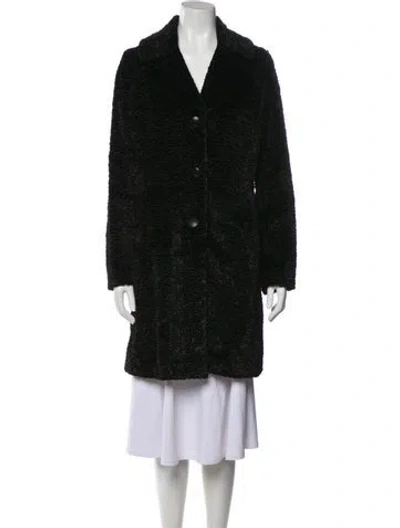 Pre-owned Joseph Faux Fur Coat In Black