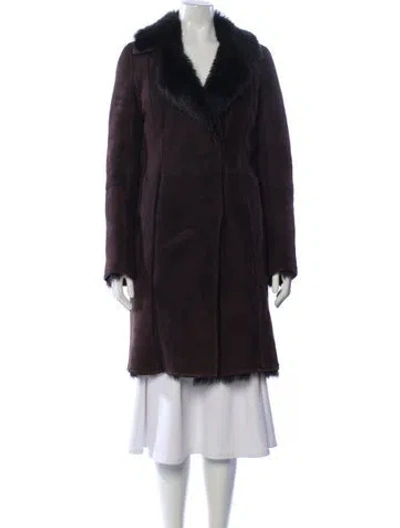 Pre-owned Joseph Faux Fur Coat In Brown