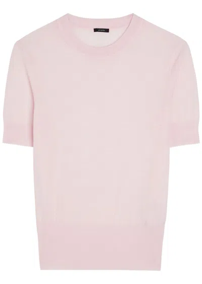 Joseph Fine-knit Cashmere T-shirt In Pink