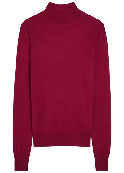 Joseph Fine-knit Cashmere Top In Burgundy
