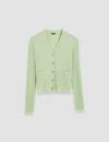 Joseph Fine Merino Rib Cardigan In Matcha