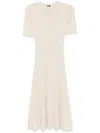 Joseph Fine-ribbed Midi Dress In Neutrals