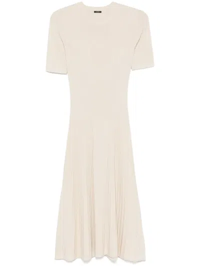 Joseph Fine-ribbed Midi Dress In Neutrals