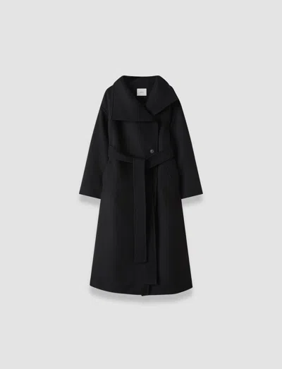 Joseph Fiore Wool Blend Coat In Black