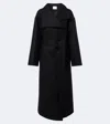 Joseph Fiore Wool-blend Wrap Coat In Black