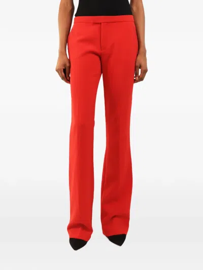 Pre-owned Joseph Flared Crepe Trousers In Red