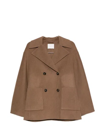 Joseph Flavia Double-breasted Coat In Brown