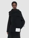 Joseph Flora Waffle Wool Scarf In Black