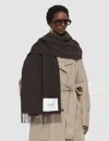 Joseph Flora Waffle Wool Scarf In Brown