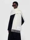 Joseph Flora Waffle Wool Scarf In White