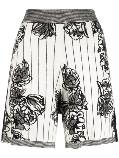 Joseph Jacquard-knit Shorts In Black Combo