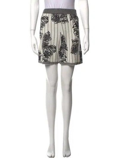 Pre-owned Joseph Floral Print Mini Shorts In White
