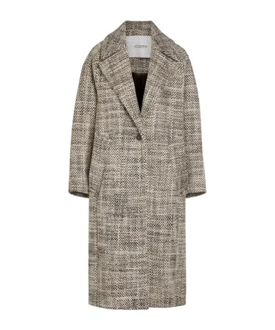 Joseph Florent Crosshatch Wool-blend Coat In Neutral
