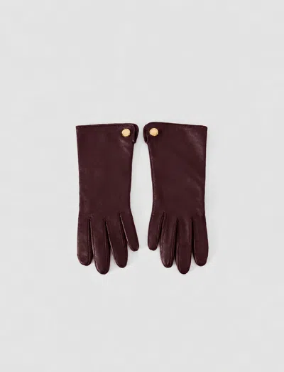 Joseph Florie Leather Gloves In Red