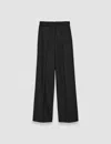 Joseph Womens Black Alana Wide-leg Mid-rise Stretch Wool-blend Trousers