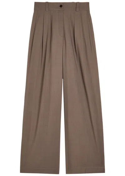 Joseph Forest Wide-leg Wool-blend Trousers In Gray