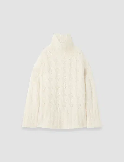 Joseph Fortin Cable Mohair Jumper In White