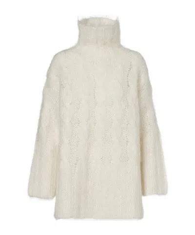 Joseph Fortin Cable-knit Mohair-blend Sweater In Neutral