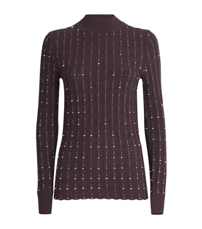 Joseph Fragmented Stripe Sweater In Burgundy