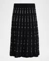 Joseph Fragmented Stripes Knitted Midi Skirt In Black