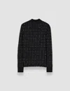 Joseph Fragmented Stripes Mock Neck Top In Black