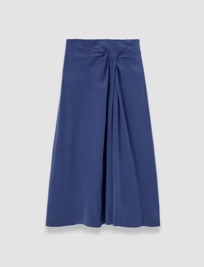 Joseph Fran Crepe De Soie Knot Silk Skirt In Harbour
