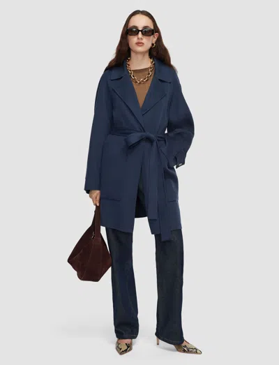 Joseph Frankie Light Double Face Wool Coat In Blue