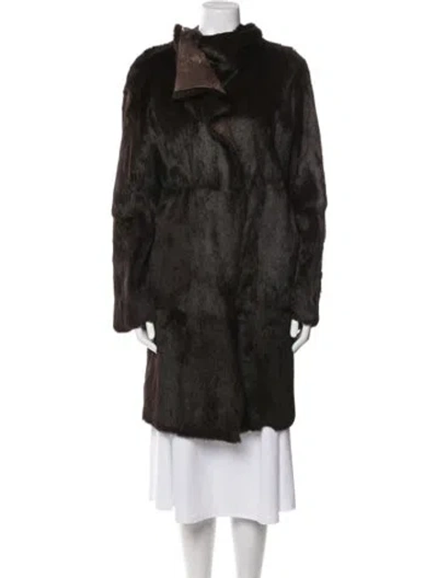 Pre-owned Joseph Fur Fur Coat In Brown